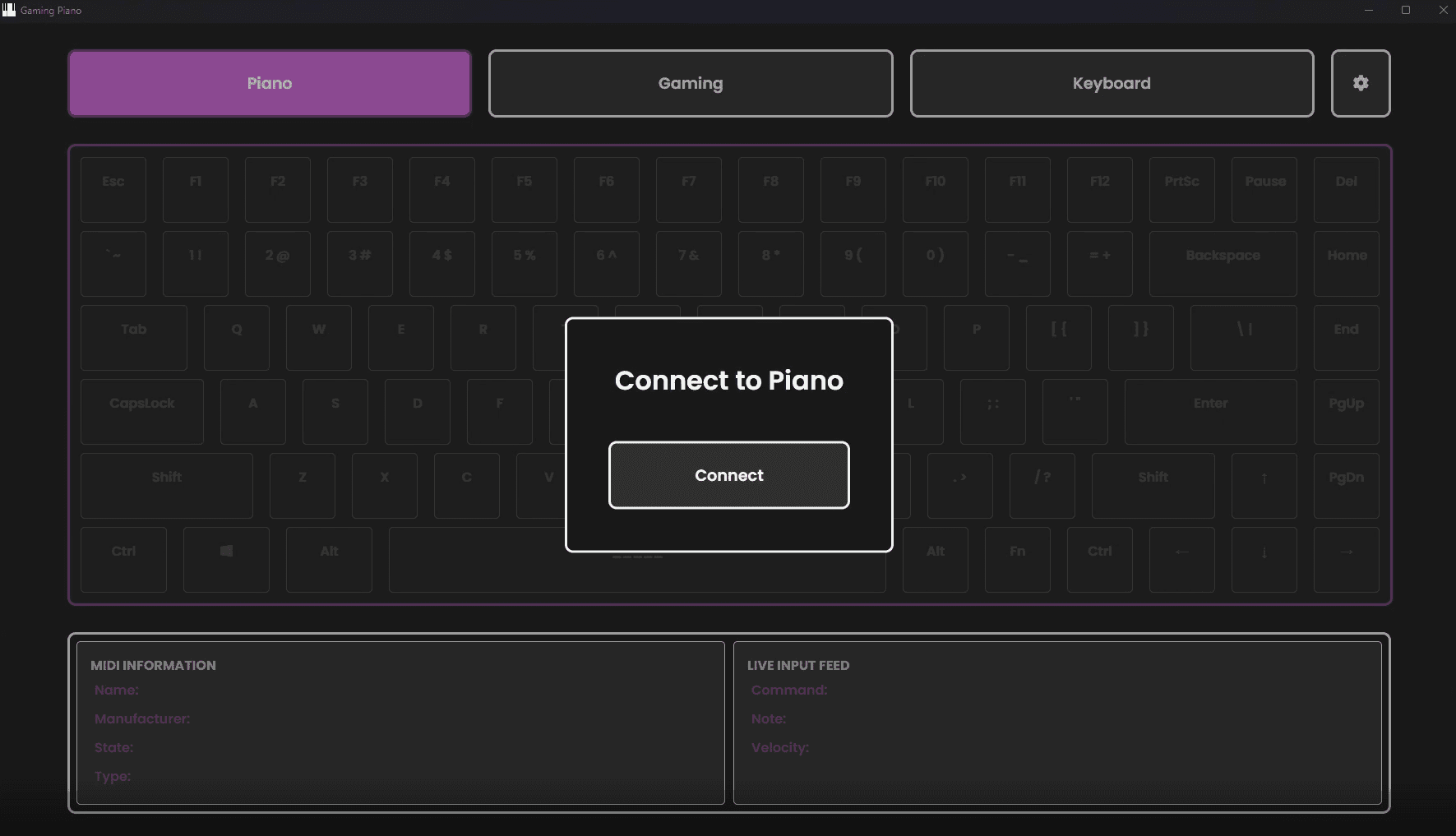 Gaming piano preview